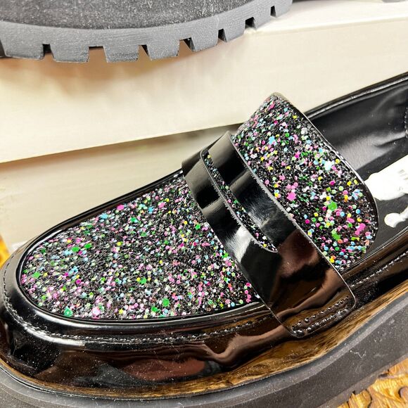BP. Shilo Platform Loafer | Glitter and Patent Leather | Size 7.5 New with Box - Picture 2 of 6